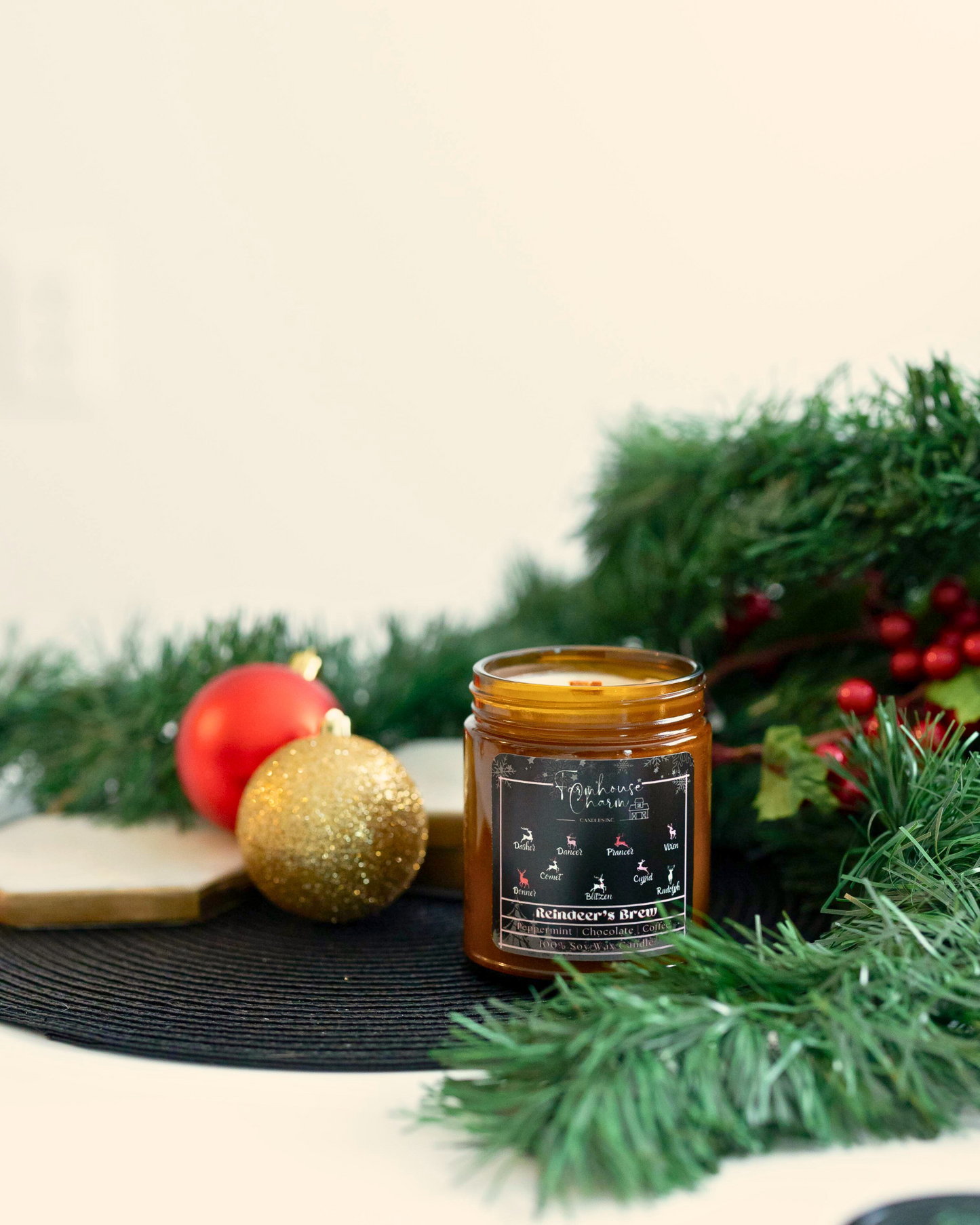 Make Sure You're on Santa's Nice List with Reindeer's Brew Soy Candle This winter, take a sweet and delightful escape with our Reindeer's Brew Soy Candle. Our candle is the perfect combination of espresso, cocoa, and peppermint with a hint of marshmallow, creating the ideal ambiance. Plus, it features the names of Santa's reindeer ā a festive addition to your holiday season. www.farmhousecharmcandles.com