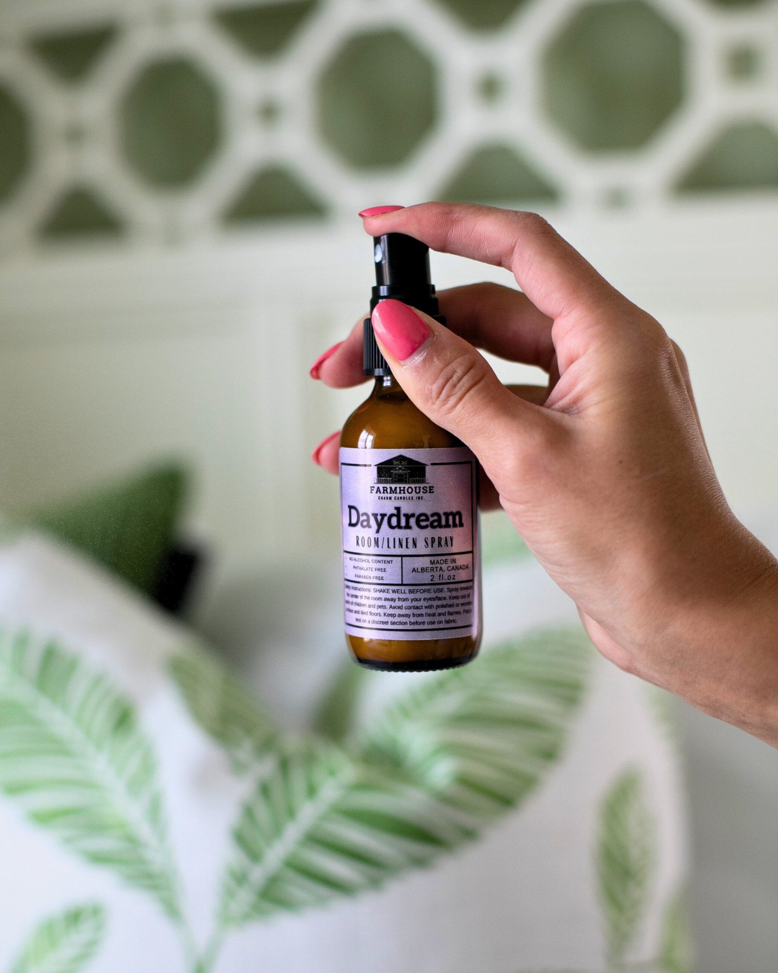 Daydream Room & Linen Spray, a captivating fusion crafted to spark inspiration and bring your dreams to life. Infused with a harmonious blend of citrusy, floral, and spicy notes, this fragrance combines the fresh florals of lilies with subtle hints of ginger and underlying citrus undertones.  These nuanced yet impactful scents serve as a gateway to a realm of positivity, tranquility, and imaginative flair, empowering you to embrace and live out your daydreams. www.farmhousecharmcandles.com