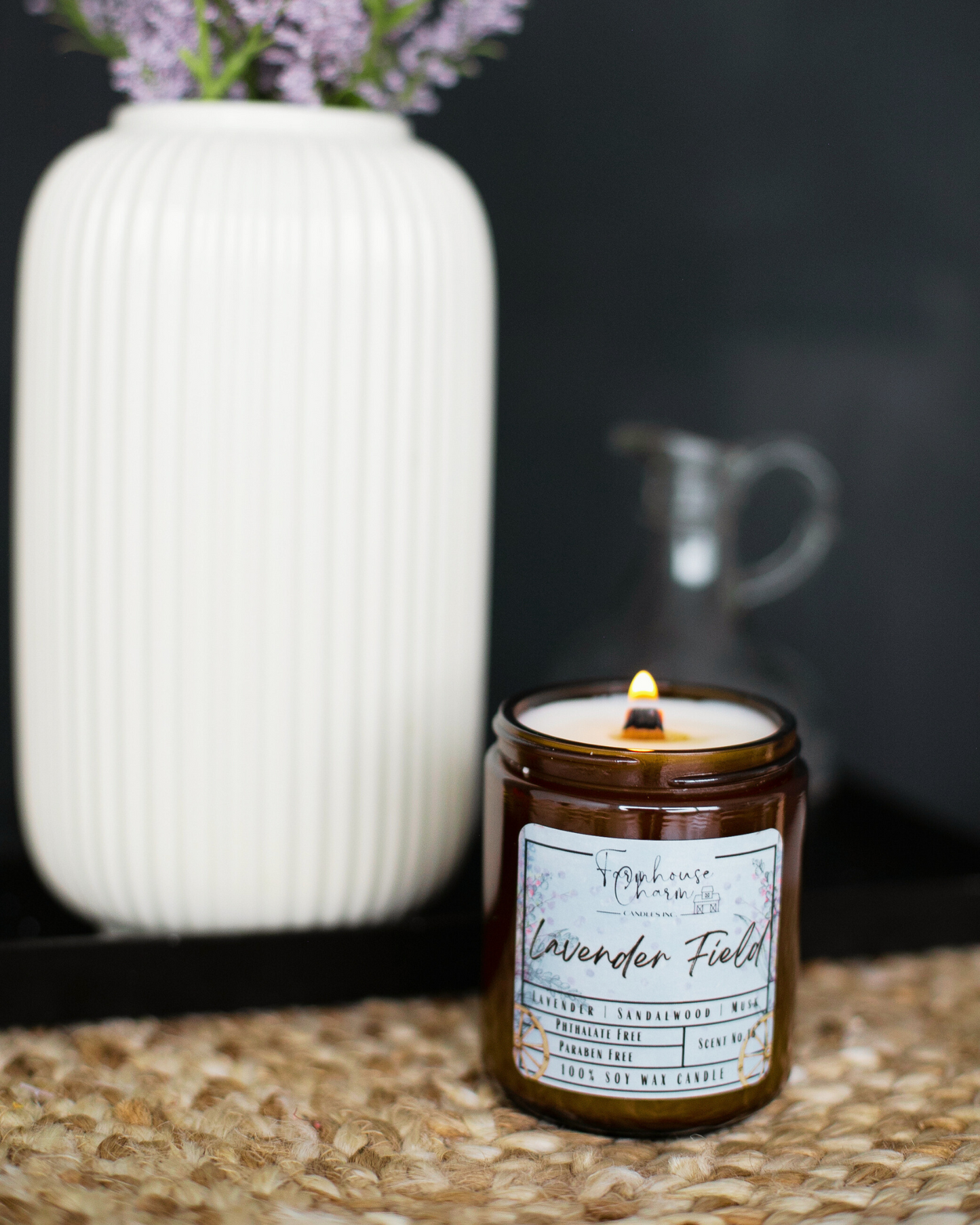 A relaxing blend of fresh lavender blooms, the warm embrace of sandalwood, and a hint of soft musk. It’s like wandering through endless purple fields. Tranquil, cozy, and oh-so-soothing.
www.farmhousecharmcandles.com