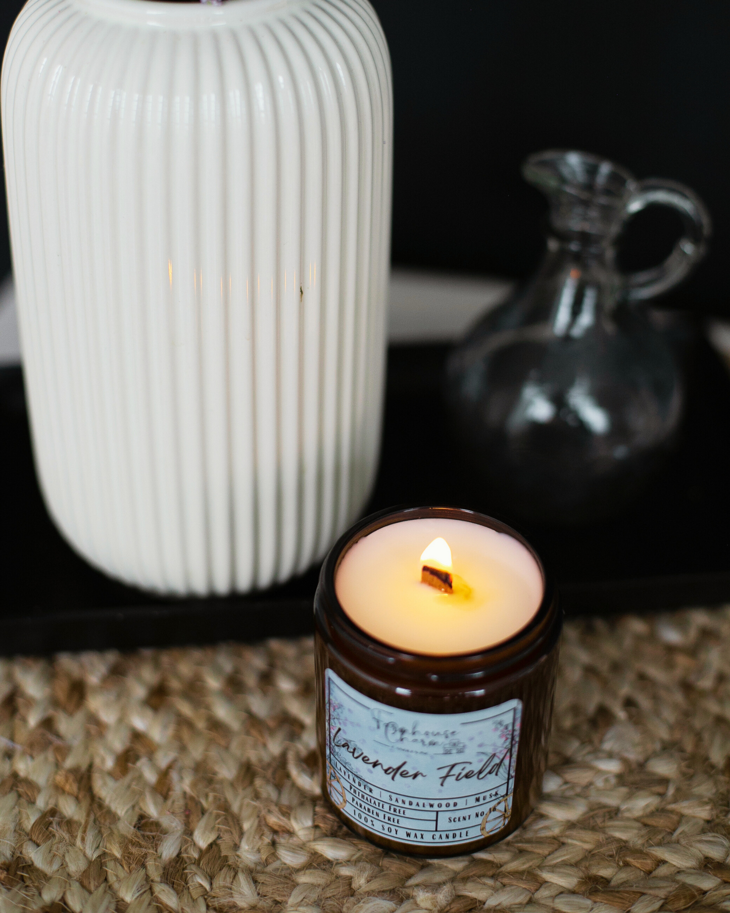 A relaxing blend of fresh lavender blooms, the warm embrace of sandalwood, and a hint of soft musk. It’s like wandering through endless purple fields. Tranquil, cozy, and oh-so-soothing.
www.farmhousecharmcandles.com