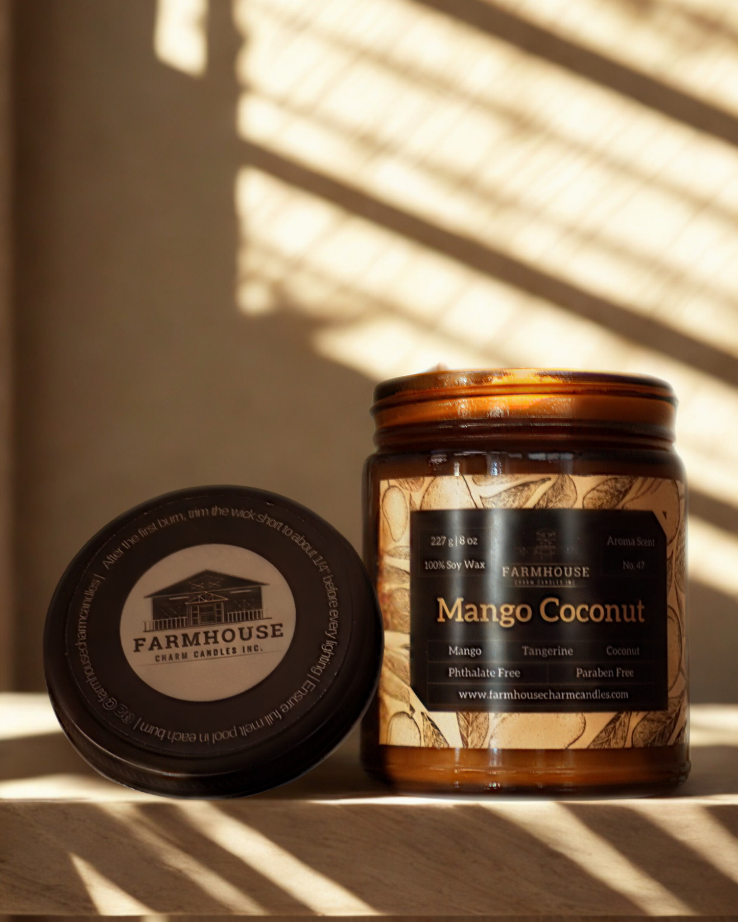 Mango, tangerine, and coconut collide in a sun-soaked, fruity getaway. It's the ultimate summer escape! Mango Coconut Soy Candle Farmhouse Charm Candles