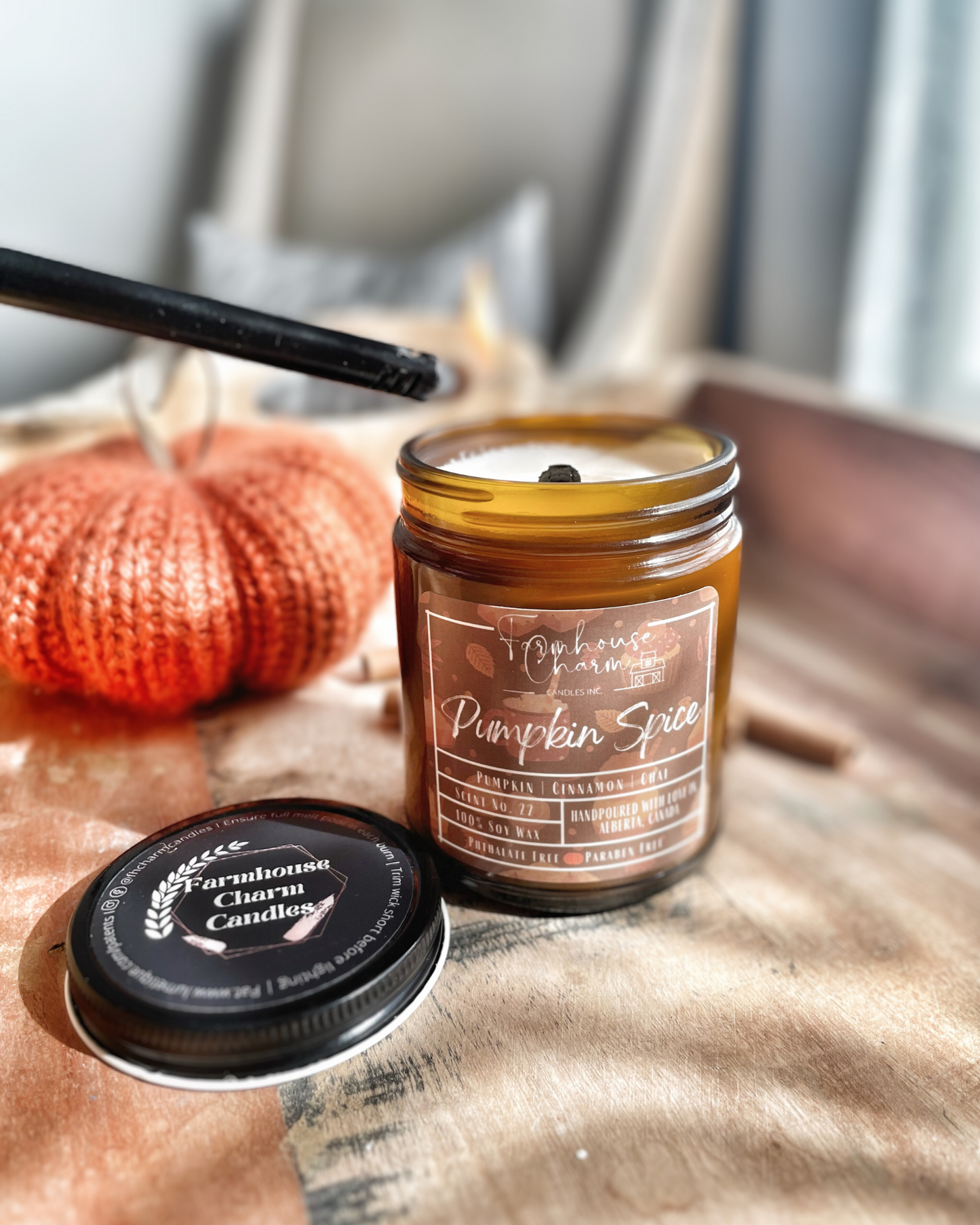 Pumpkin Spice Soy Candle is the perfect addition to your fall décor. The warm and inviting aroma of sweet pumpkin combined with spicy cinnamon, clove and chai tea will fill your home with a cozy and comforting feeling. Whether you're looking to create a cozy atmosphere for a fall gathering or just want to add a touch of warmth to your home, pumpkin spice soy candles are a must-have. So go ahead, light one up and let the comforting scent of pumpkin spice fill your home!