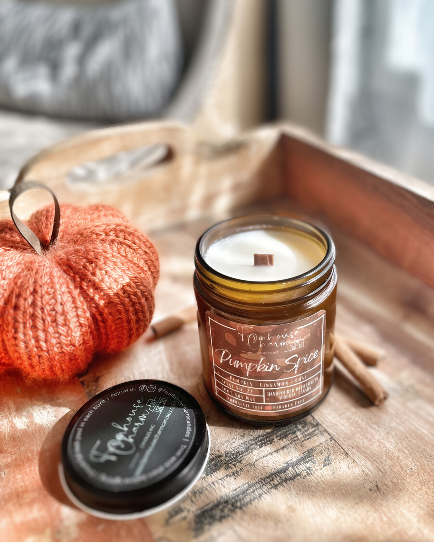Pumpkin Spice Soy Candle is the perfect addition to your fall décor. The warm and inviting aroma of sweet pumpkin combined with spicy cinnamon, clove and chai tea will fill your home with a cozy and comforting feeling. Whether you're looking to create a cozy atmosphere for a fall gathering or just want to add a touch of warmth to your home, pumpkin spice soy candles are a must-have. So go ahead, light one up and let the comforting scent of pumpkin spice fill your home!