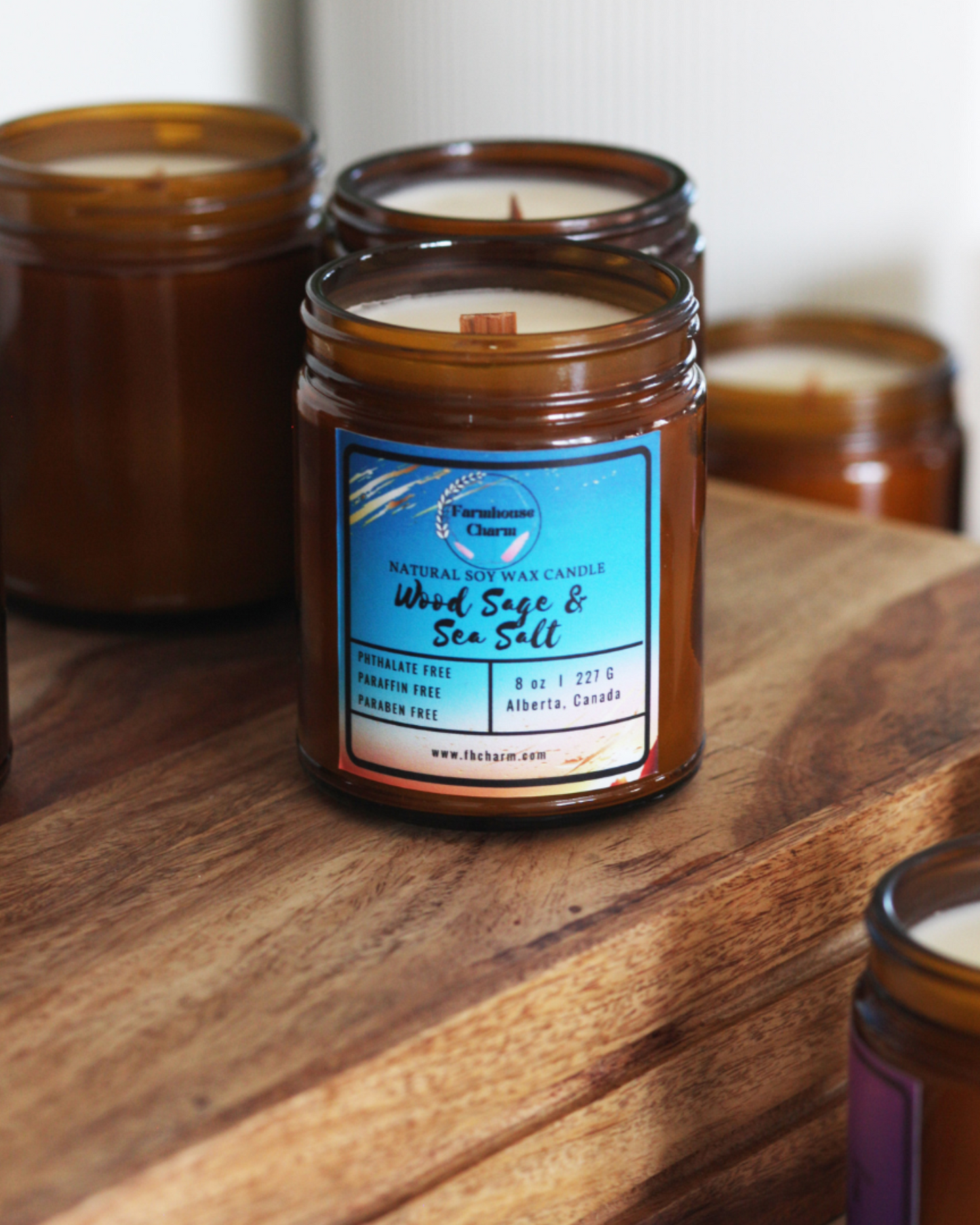 Experience the Refreshing Scent of Wood Sage & Sea Salt - Farmhouse Charm Soy Candle
This candle boasts a delightful mix of sage, floral and musk, with a subtle spray of sea salt that gives it a unique twist. The scent is rounded off with a sensual woody amber base note. Light this candle and it will transport you to the beach, whether you're boating, surfing, or simply lounging and enjoying the waves. www.farmhousecharmcandles.com