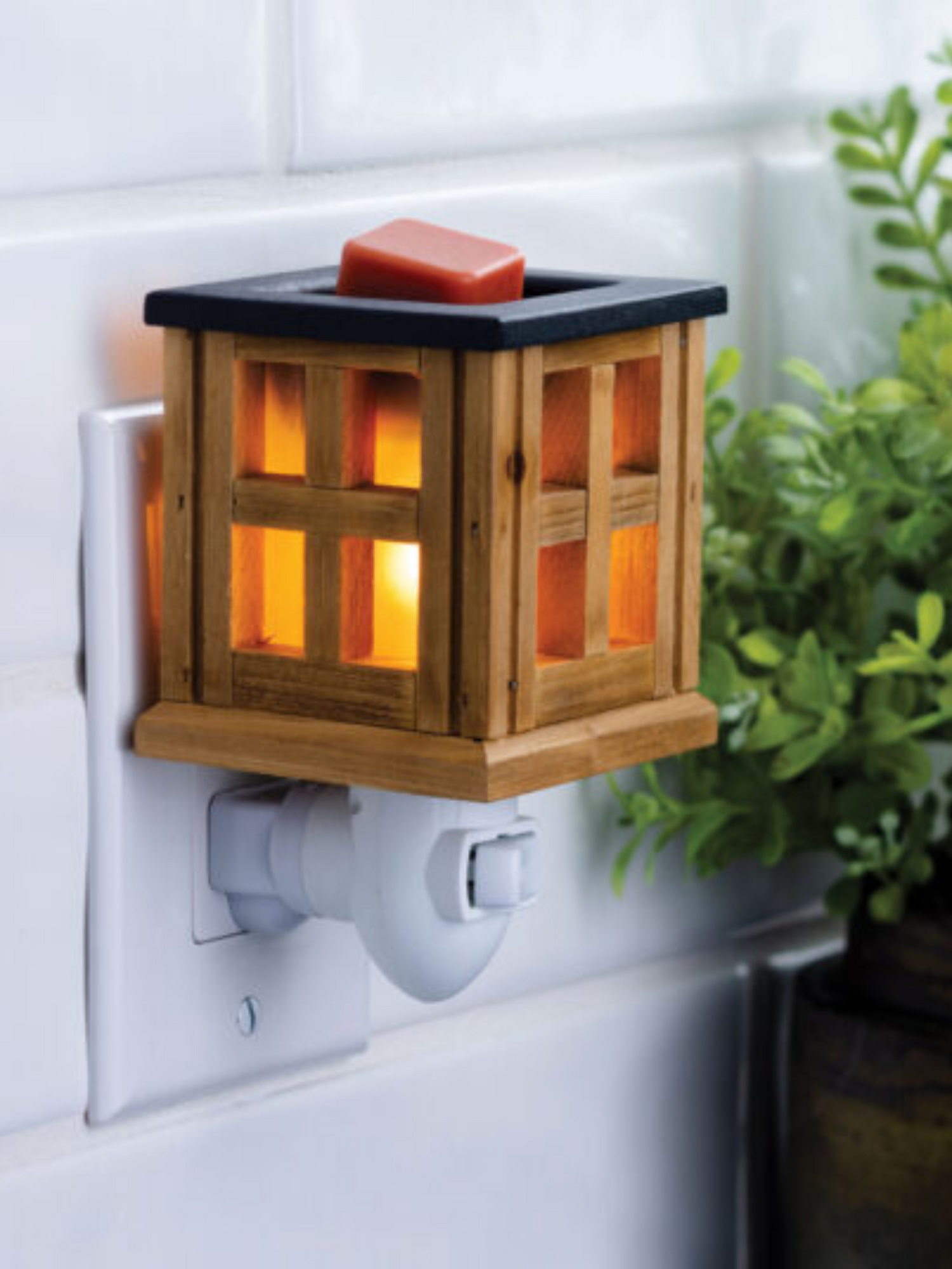 Wood Lantern Pluggable Fragrance Warmer