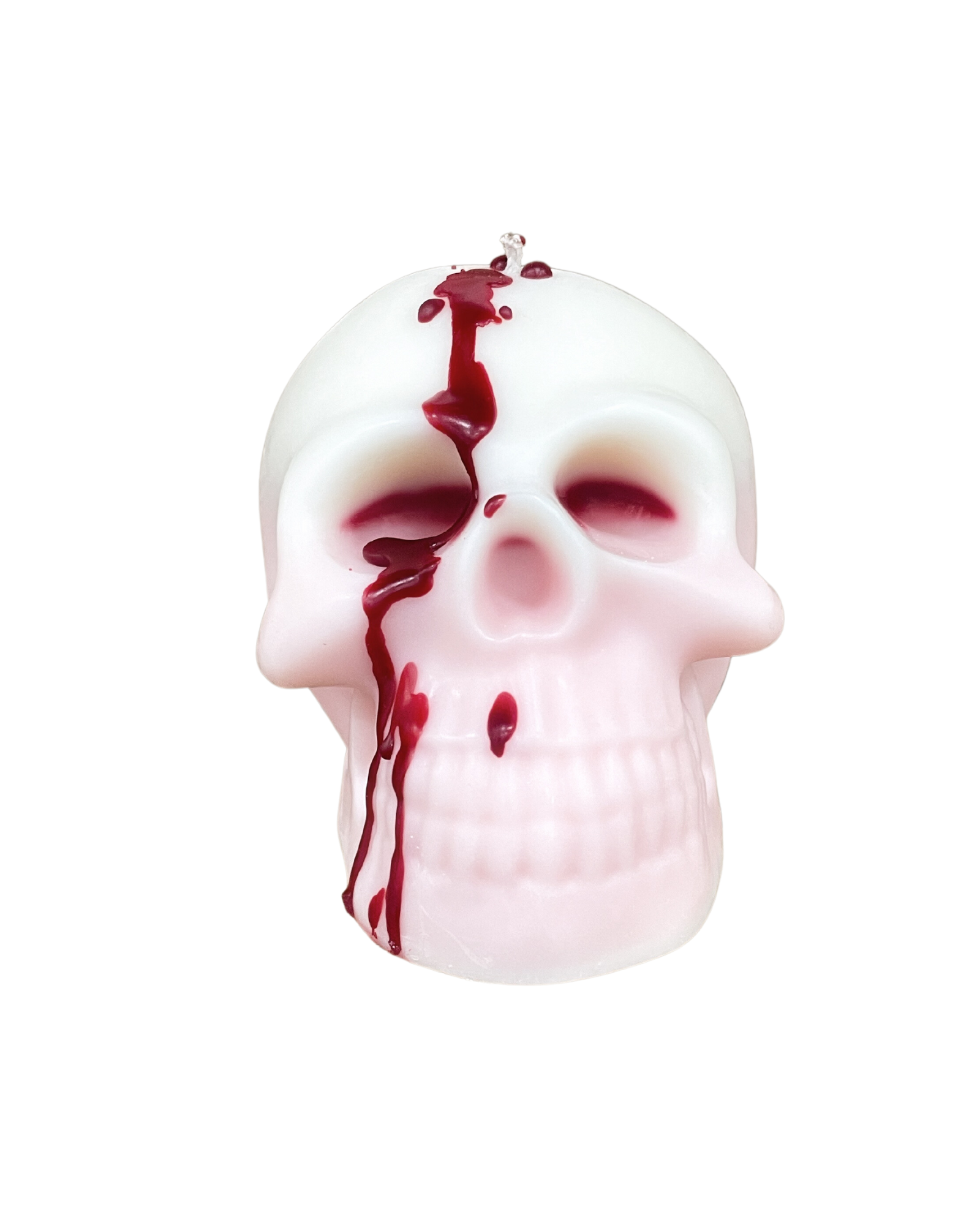 Bleeding Skull Soy Wax Pillar Candle is made with 100% natural soy wax. With a unique blend of rich berries, crisp apple, warm amber, and smooth sandalwood, our candle promises a delightful fragrance that is free of parabens and phthalates. Plus, with a cotton wick, we ensure an optimal burn every time. www.farmhousecharmcandles.com