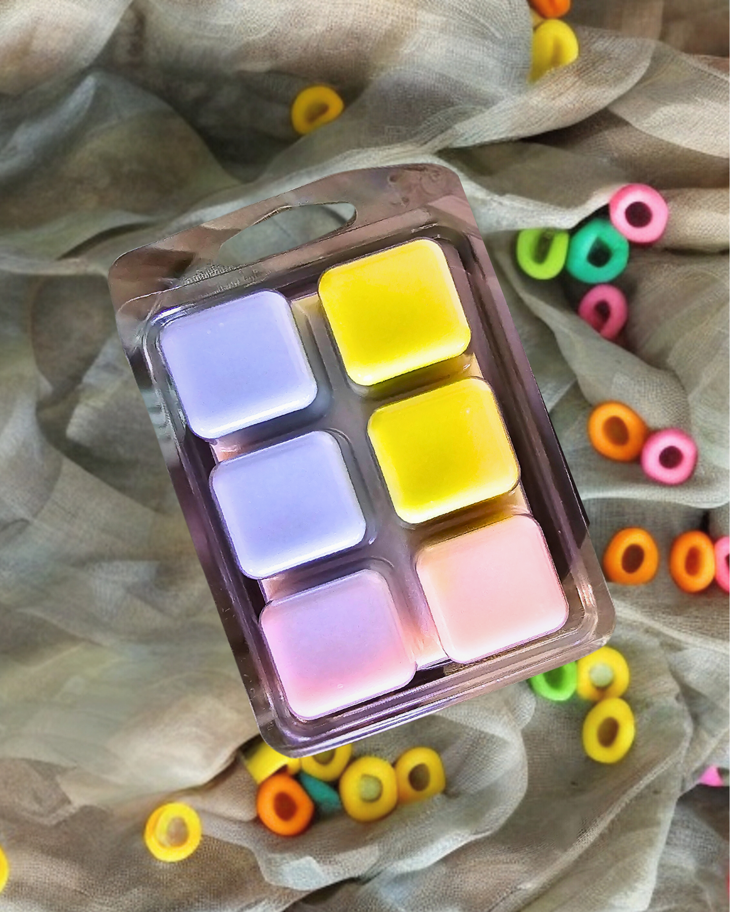 Relive Your Childhood with Fruity Loops Soy Wax Melts. The delightful blend of lemon, cake, and berries will take you back to the nostalgic sweet aroma of carefree Saturday mornings. This wax melt is perfect for anyone who wants to tap into their inner child.   Size: 2.5 oz (75 g)  Fruity Loops Soy Wax Melts is hand poured with love in Alberta, Canada. It is made with 100% natural soy wax and premium fragrances that are paraben free and phthalate free fragrance. 