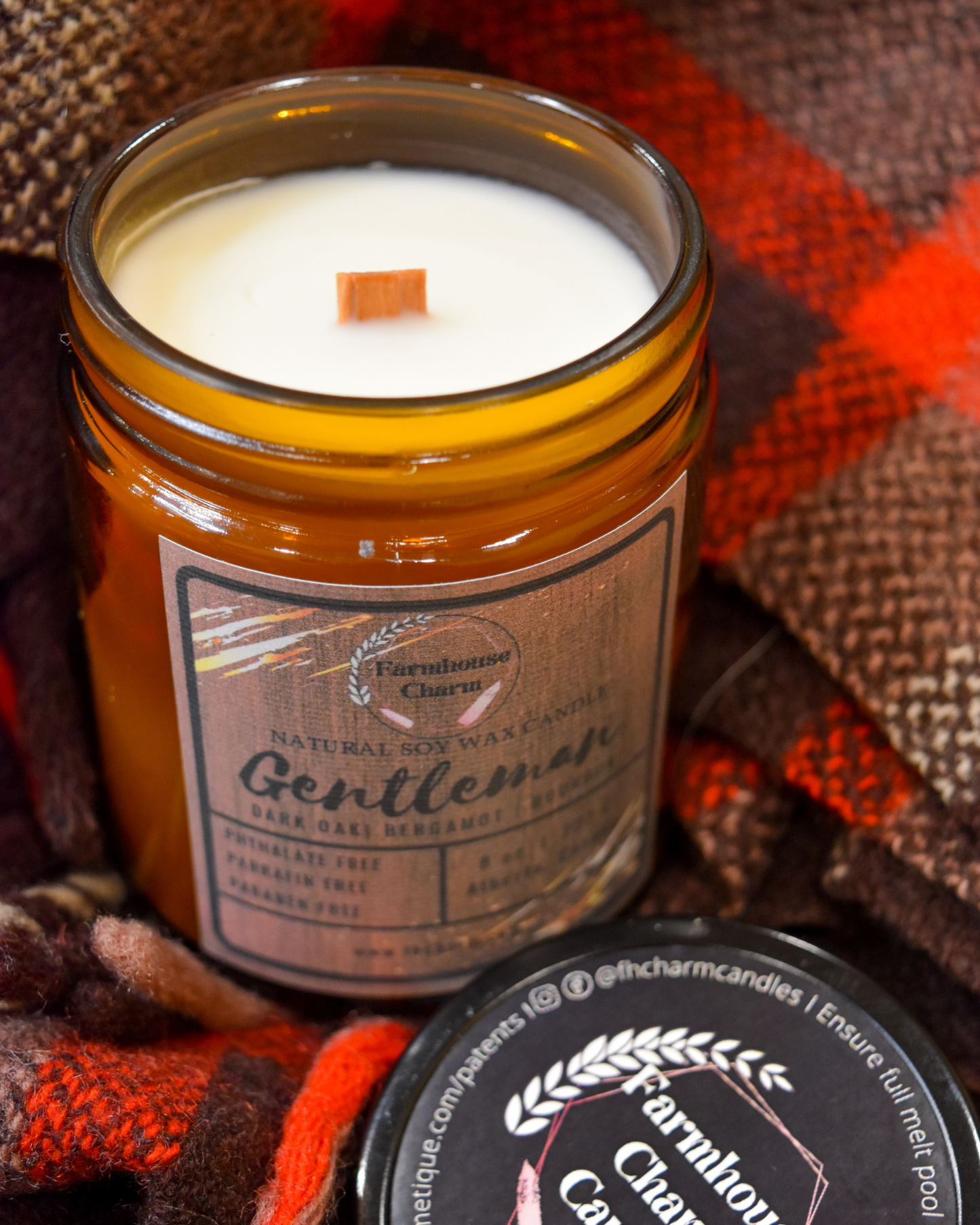 Get ready to light up your life with the suave and irresistible Gentleman - Farmhouse Charm Soy Candle. Packed with the aromatic power of dark oak, bergamot, and a hint of bourbon, this candle is like the ultimate wingman for your home. The dark oak aroma brings a touch of the outdoors inside, while the bergamot adds a refreshing citrusy zing. And, oh! that hint of bourbon - it's like a warm hug from a dear friend, perfect for those snug nights in. www.farmhousecharmcandles.com