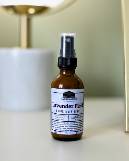 A soothing blend of Lavender Essential Oil and Cedarwood Essential Oil. This gentle, natural spray is designed to promote relaxation, reduce stress, and support better sleep.
. Together, they create the perfect combination for peaceful nights and cozy spaces. Spritz it on pillows, curtains, blankets, or any room in your home.  Lavender Field Room and Linen Spray by Farmhouse Charm Candles