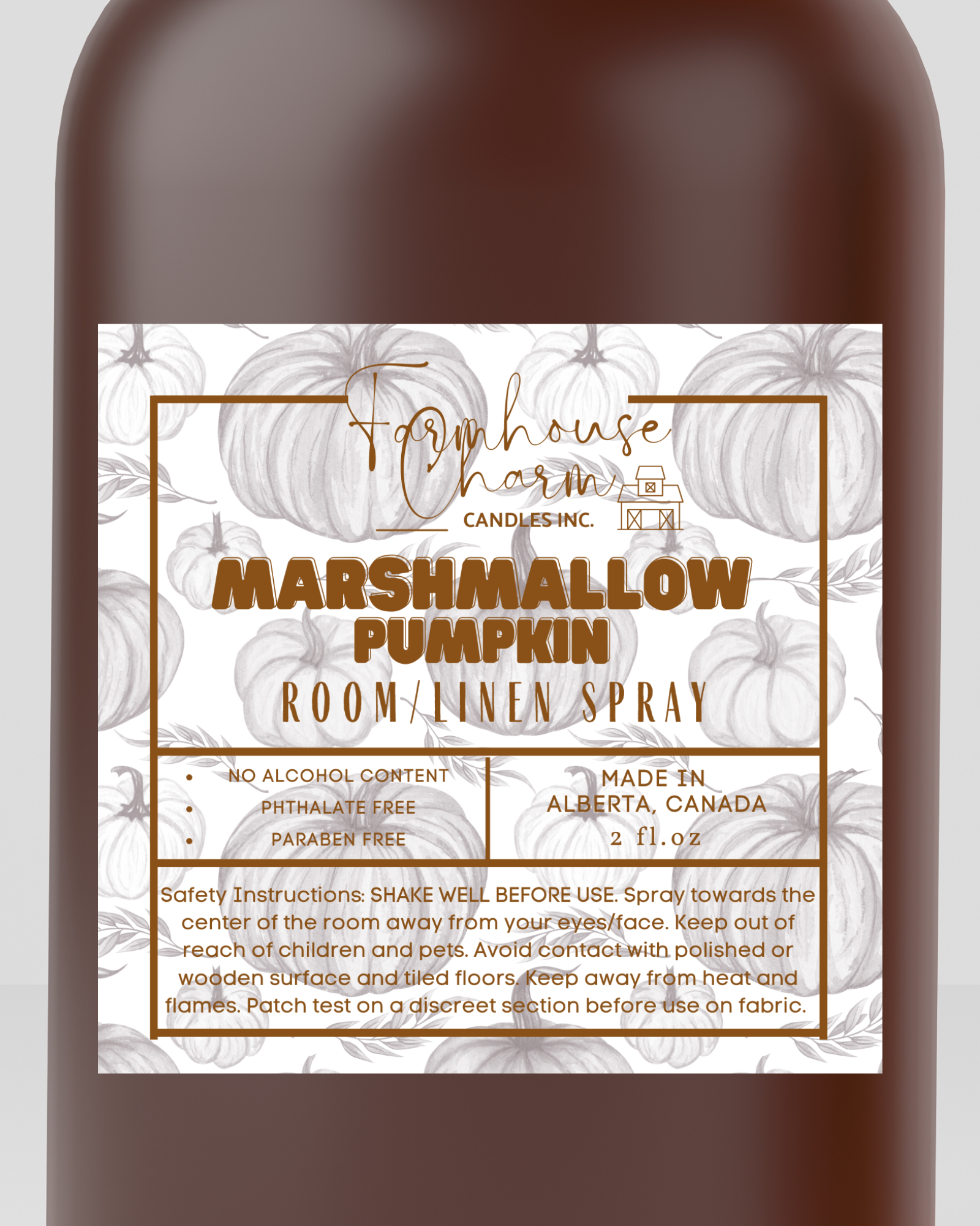 Marshmallow Pumpkin Room and Linen Spray by Farmhouse Charm Candles is a perfect addition to any home. The unique fragrance combines the sweet and comforting scents of vanilla, marshmallow, and pumpkin. The sweet and comforting scent of these spray creates a cozy atmosphere that is perfect for relaxing and unwinding after a long day.