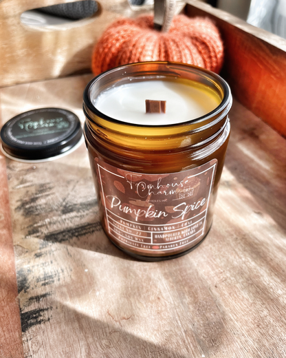 Pumpkin Spice Soy Candle is the perfect addition to your fall décor. The warm and inviting aroma of sweet pumpkin combined with spicy cinnamon, clove and chai tea will fill your home with a cozy and comforting feeling. Whether you're looking to create a cozy atmosphere for a fall gathering or just want to add a touch of warmth to your home, pumpkin spice soy candles are a must-have. So go ahead, light one up and let the comforting scent of pumpkin spice fill your home!