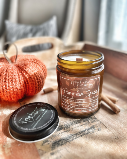 Pumpkin Spice Soy Candle is the perfect addition to your fall décor. The warm and inviting aroma of sweet pumpkin combined with spicy cinnamon, clove and chai tea will fill your home with a cozy and comforting feeling. Whether you're looking to create a cozy atmosphere for a fall gathering or just want to add a touch of warmth to your home, pumpkin spice soy candles are a must-have. So go ahead, light one up and let the comforting scent of pumpkin spice fill your home!