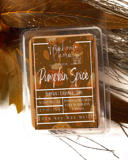 Pumpkin Spice Soy Wax Melts is the perfect addition to your fall décor. The warm and inviting aroma of sweet pumpkin combined with spicy cinnamon, clove and chai tea will fill your home with a cozy and comforting feeling. Whether you're looking to create a cozy atmosphere for a fall gathering or just want to add a touch of warmth to your home, Pumpkin Spice Soy Wax Melts are a must-have.