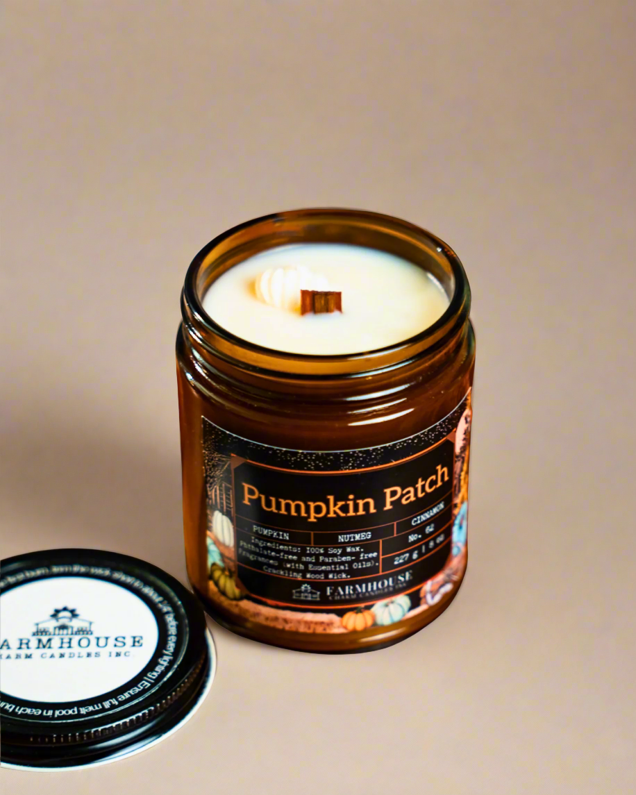 This seasonal favorite blends sweet pumpkin, warm cinnamon, and earthy nutmeg for a scent that feels like home on a crisp fall day. Each one is topped with an adorable white pumpkin wax embed, making it as charming as it is cozy. Farmhouse Charm Candles- Pumpkin Patch