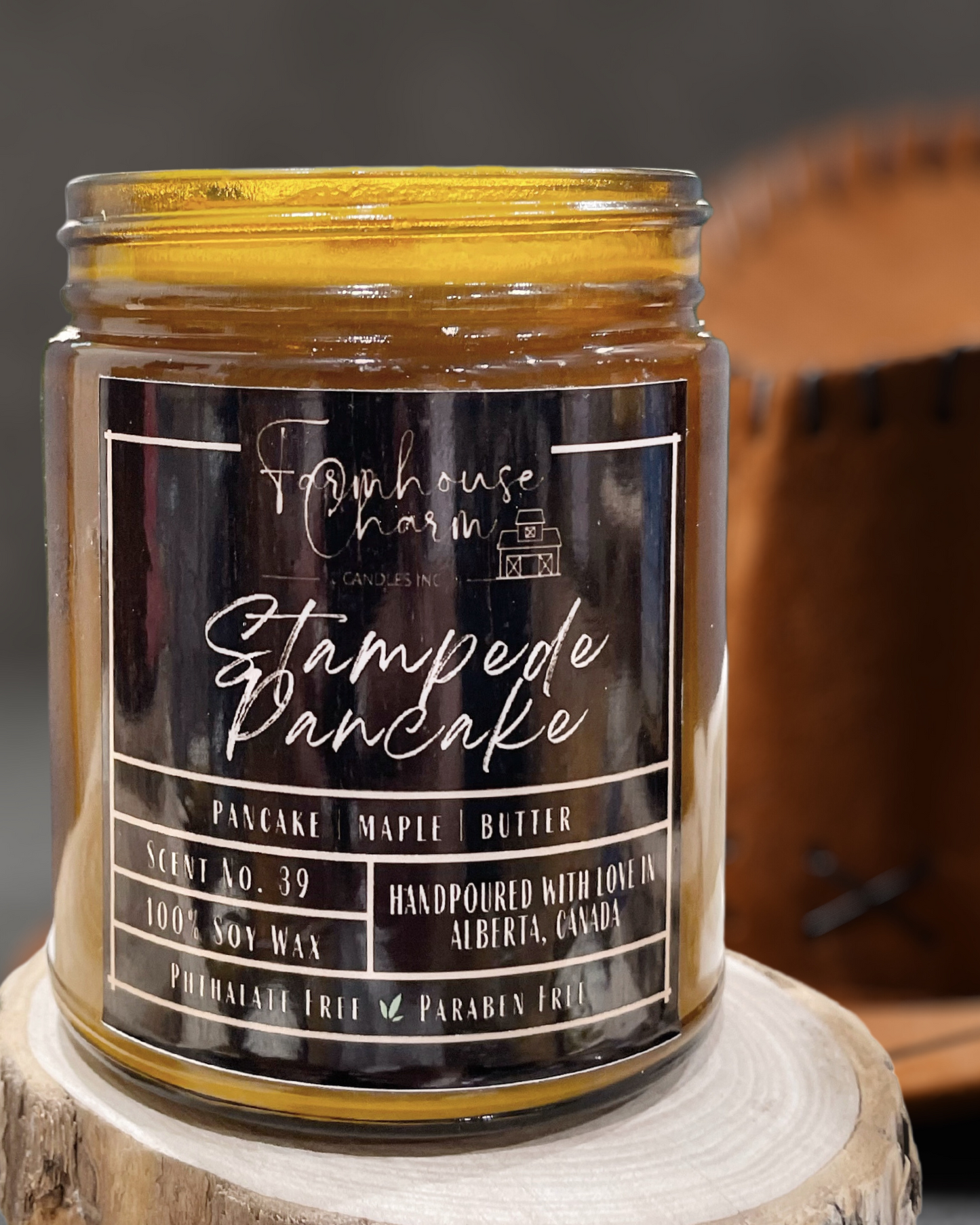 The Stampede Pancake - Farmhouse Charm Soy Candle is back by popular demand! Our customers couldn't get enough of this Calgary Stampede-inspired candle from last year. The warm buttery pancake scent is perfectly complemented with the sweet aroma of maple syrup, creating a delicious fragrance that will make your home smell like a classic breakfast. It's the perfect candle to celebrate the Stampede and create a warm, welcoming ambiance in your home. www.farmhousecharmcandles.com