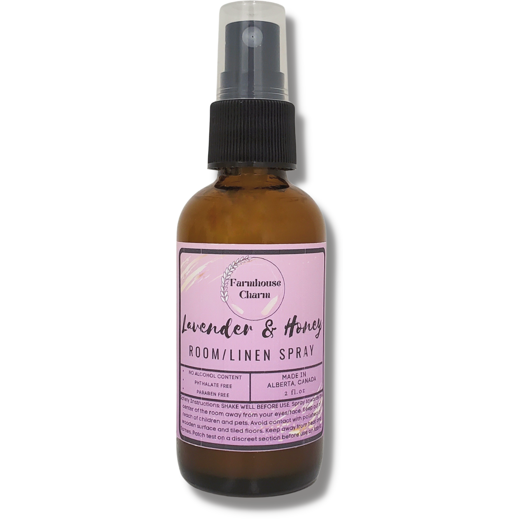 Lavender & Honey Room and Linen Spray- Farmhouse Charm  is an in-house blend of soft lavender & woody fragrance that intertwines with fresh fern, sweet honey & warm sandalwood.  Lavender & Honey Room and Linen Spray- Farmhouse Charm  Net Weight: 2 oz No Alcohol Content Phthalate free Paraben free