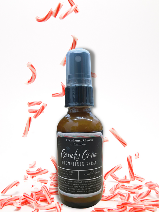 Candy Cane Room and Linen Spray is the perfect blend of nostalgic and refreshing scents. The cool peppermint and spearmint notes provide a crisp and invigorating aroma, while the sweetness of vanilla adds a touch of warmth and comfort. www.farmhousecharmcandles.com