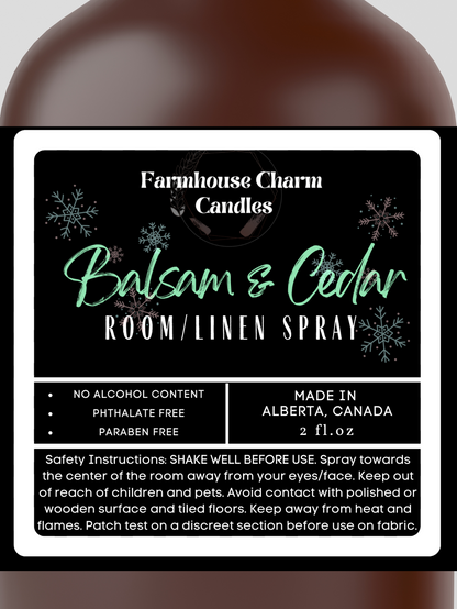 Experience the Joy of the Holidays with Balsam & Cedar Room and Linen Spray. It's scent is a combination of balsam, cedar, and juniper berry, which together create a warm and inviting fragrance. The woody aroma adds texture to the wonderful forest scent, creating the perfect ambiance for the holiday season! www.farmhousecharmcandles.com