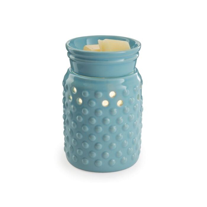 A sky blue glaze and hobnail pattern lets this versatile warmer go with either modern or traditional decor. The Midsize Illumination from Candle Warmers Etc. is a slightly smaller and more economical warmer. A perfect fit for cozier spaces in your home, this decorative fragrance warmer safely warms scented wax melts, releasing lasting fragrance throughout any room. Styled for your home, be it farmhouse or traditional or modern! 